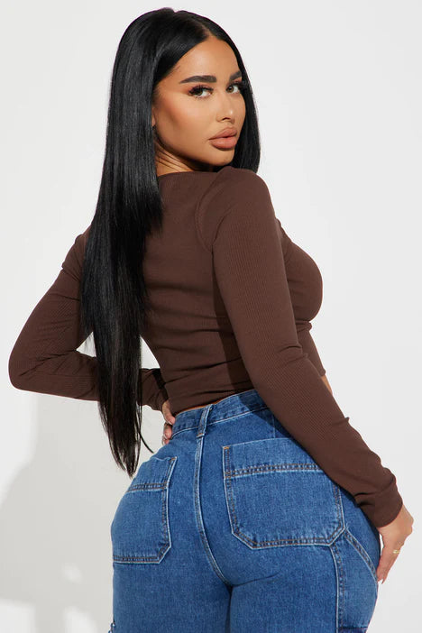 Lilly Cut Out Top - Chocolate