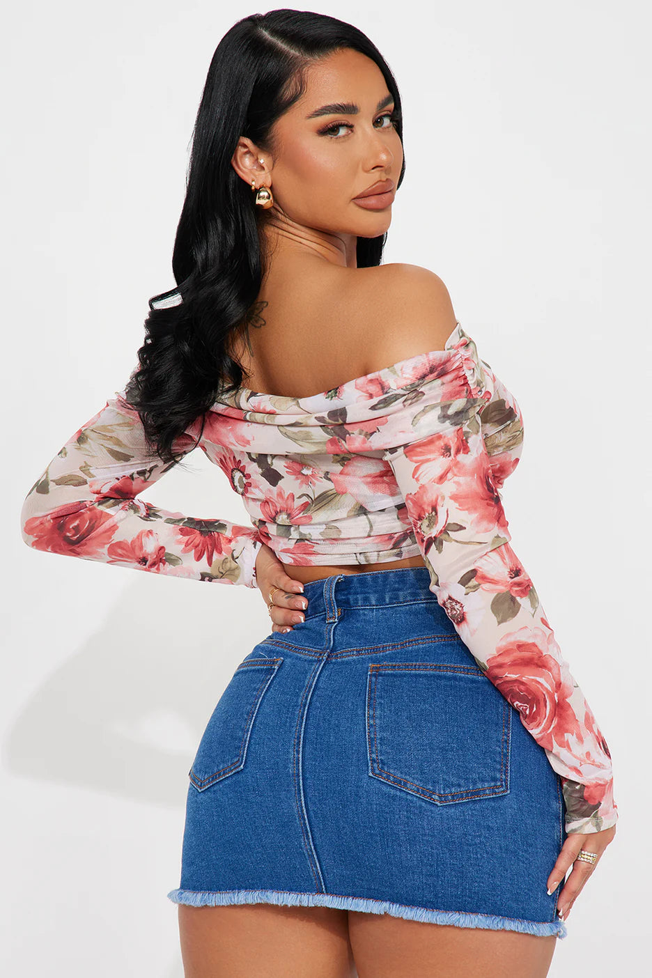 Tamara Off Shoulder Top - Ivory/combo