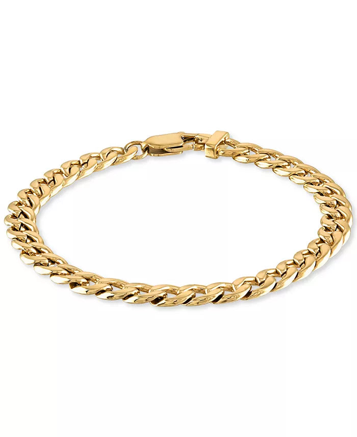 Curb Link Chain Bracelet in Gold-Tone Ion-Plated Stainless Steel