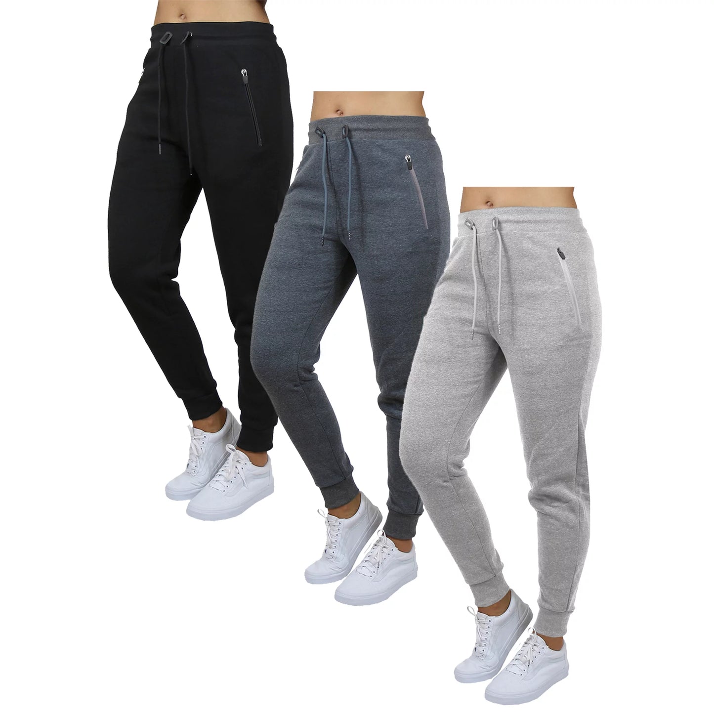 3-Pack Women's Fleece & French Terry Oversized Loose-Fit Jogger Sweatpants