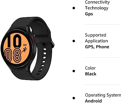 SAMSUNG Electronics Galaxy Watch 4 44mm R870 Smartwatch GPS WiFi Bluetooth (International Model) (Black), (SM-R870)