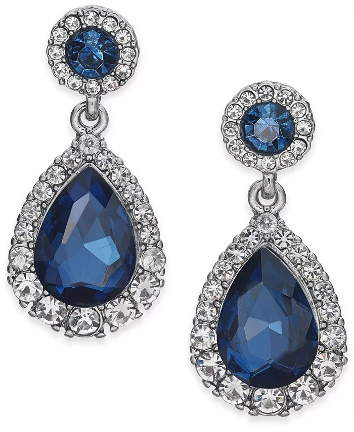 Pavé & Stone Drop Earrings
