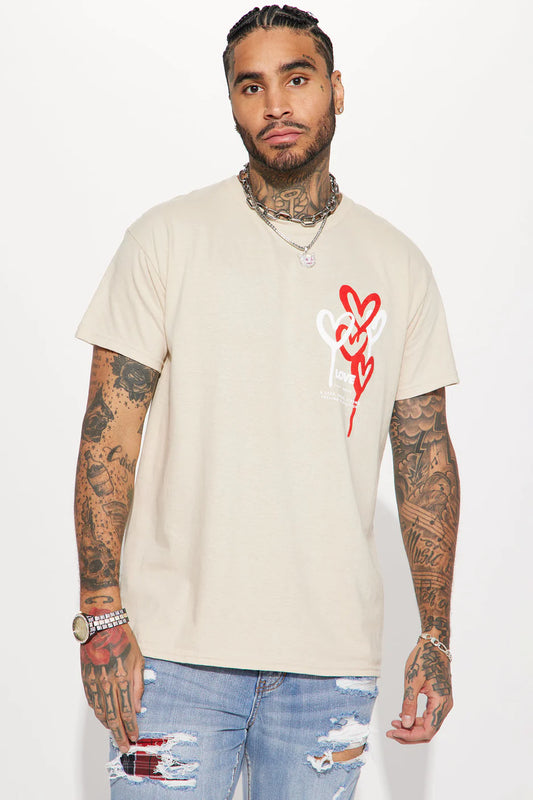 Love Drip Short Sleeve Tee - Taupe