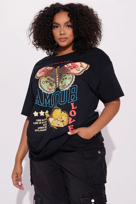 Year Of Self Love Graphic Tee - Black