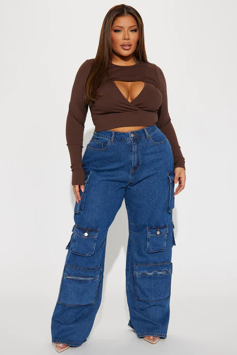 Lilly Cut Out Top - Chocolate
