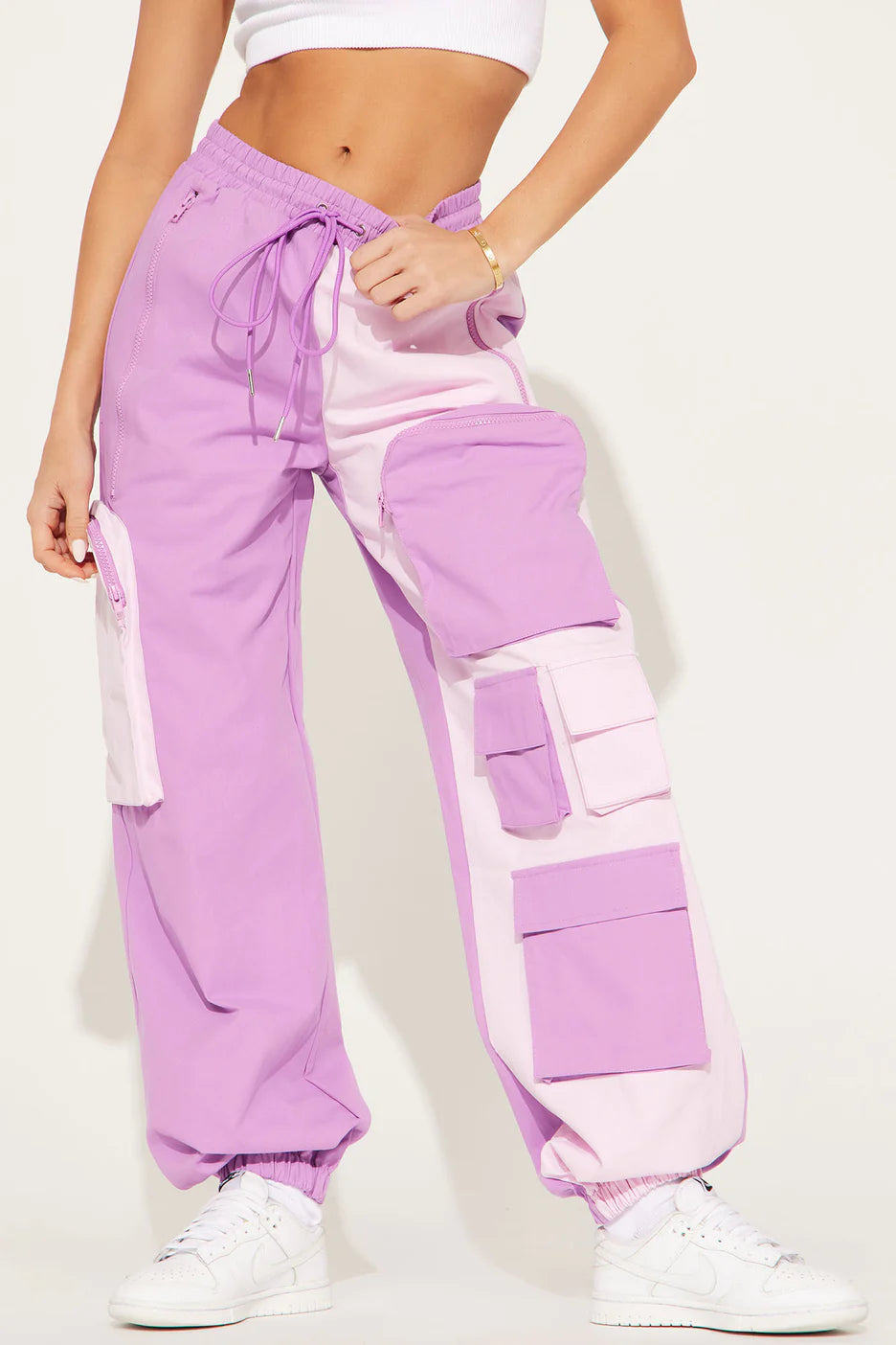 Wonderland Colorblock Cargo Jogger - Lavender