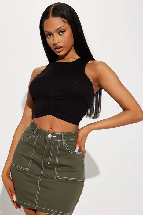 Reese Ribbed Top - Black