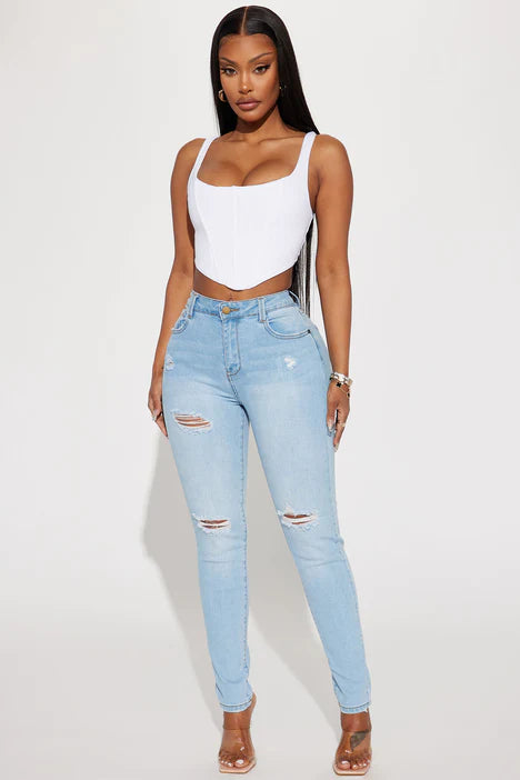 Hannah High Rise Jeans - Light Blue Wash