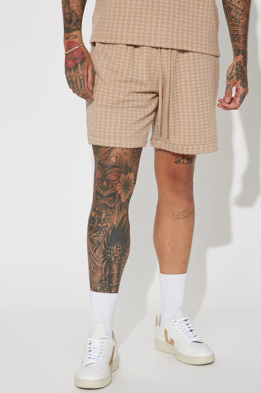 Follow Me Textured Short - Tan