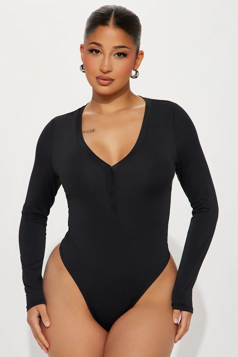 Katerine Double Layered Bodysuit - Black