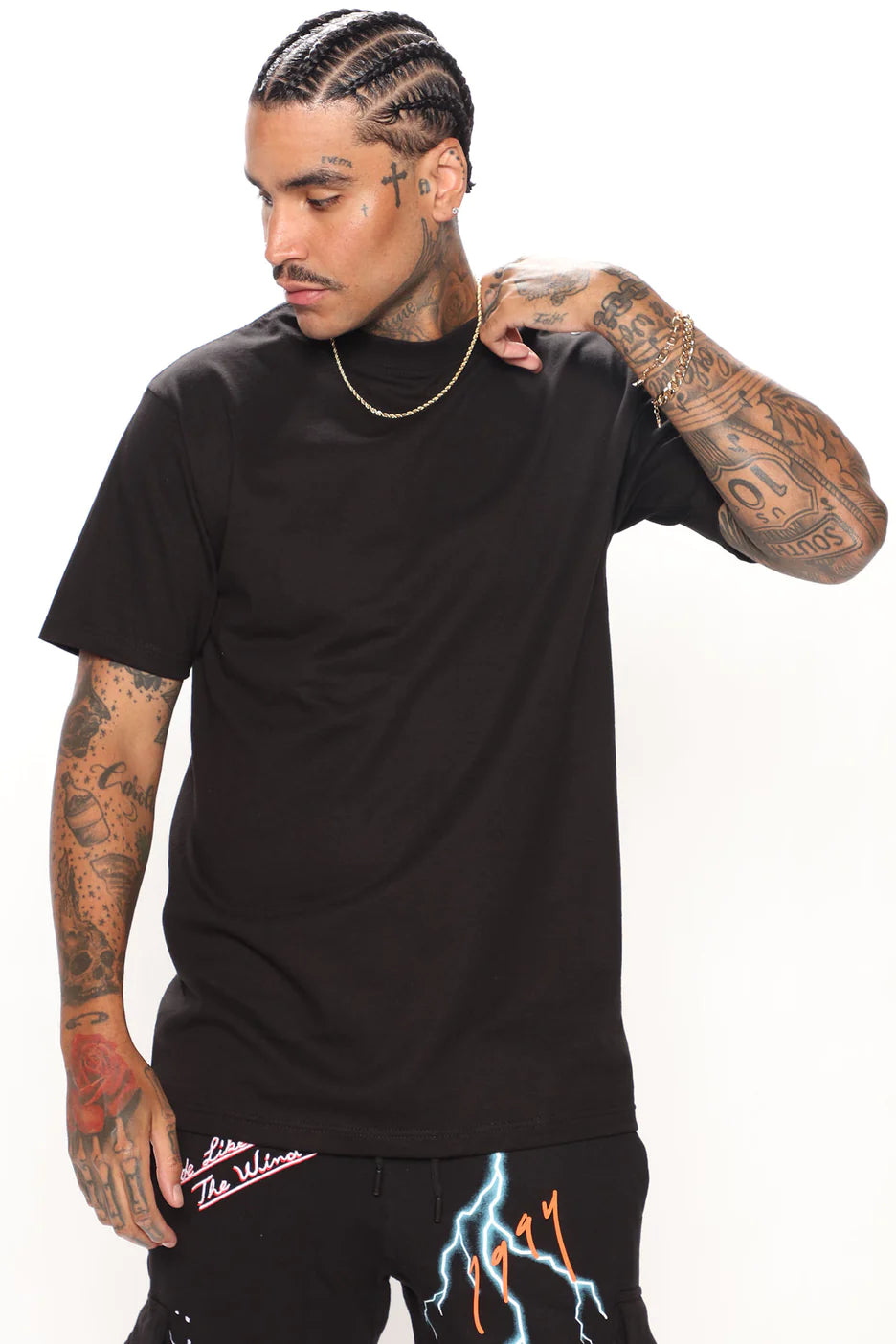 Oversized Heavyweight Short Sleeve Tee - Black