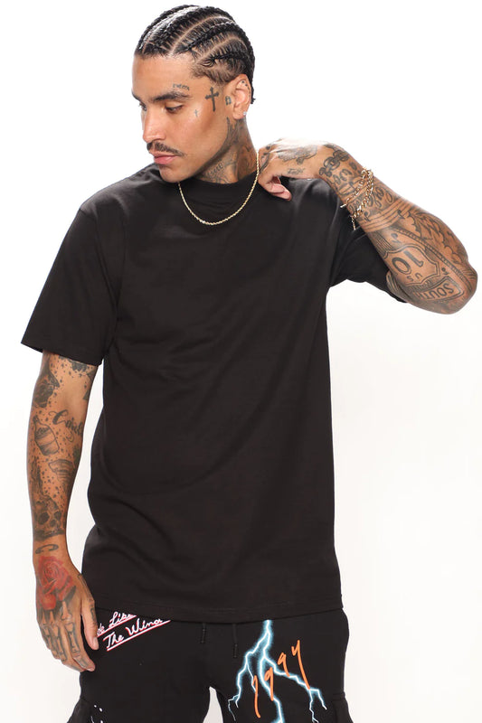 Oversized Heavyweight Short Sleeve Tee - Black