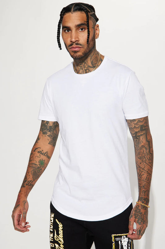 Essential Basic Scallop Tee - White