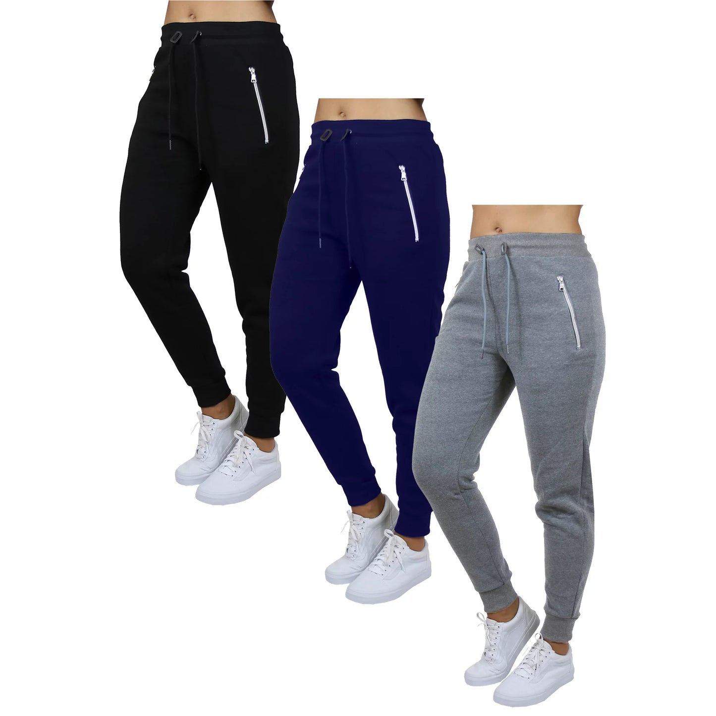 3-Pack Women's Fleece & French Terry Oversized Loose-Fit Jogger Sweatpants