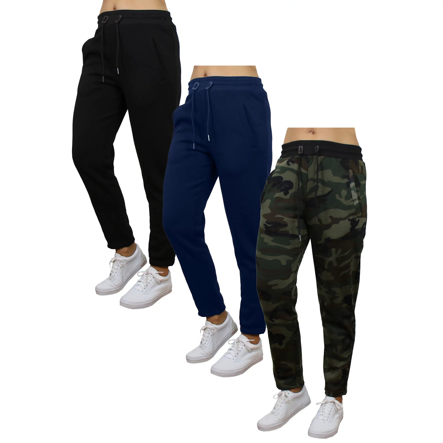 3-Pack Women's Fleece & French Terry Oversized Loose-Fit Jogger Sweatpants