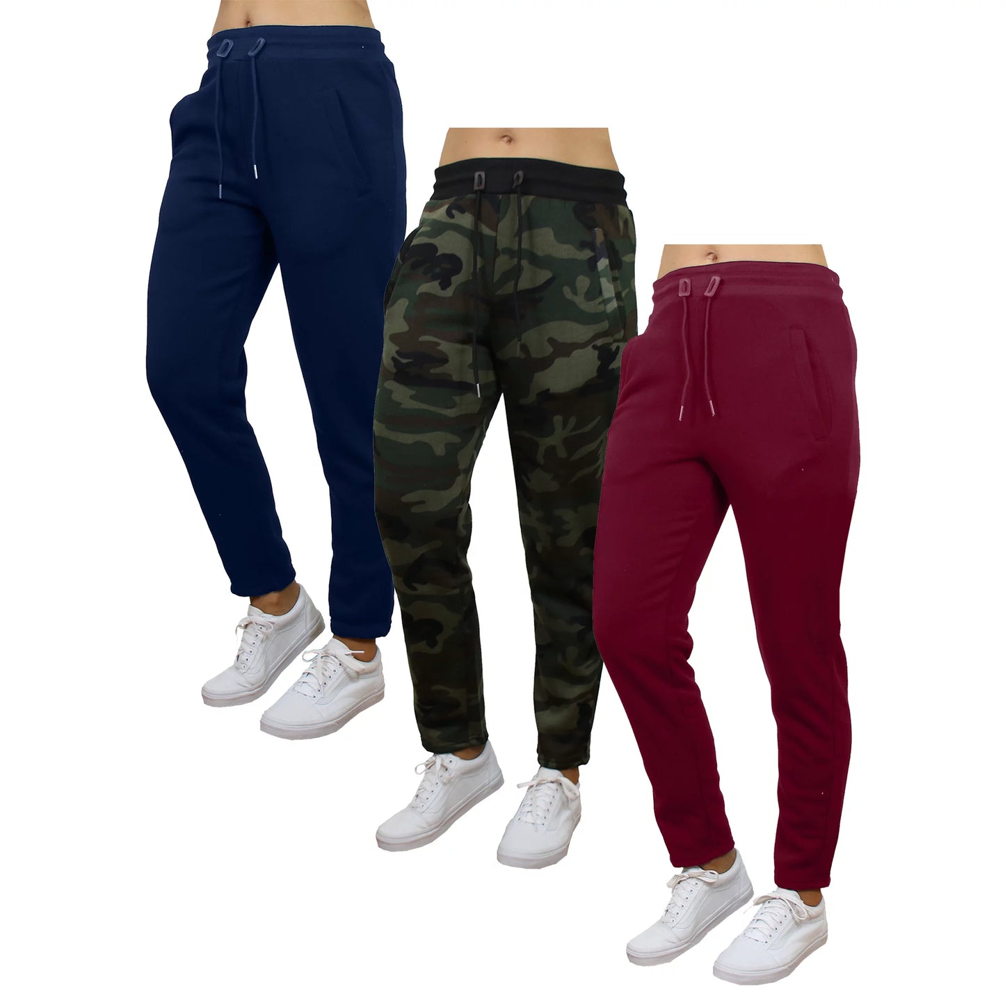 3-Pack Women's Fleece & French Terry Oversized Loose-Fit Jogger Sweatpants