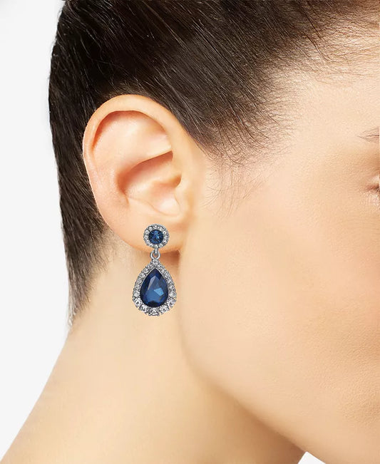 Pavé & Stone Drop Earrings
