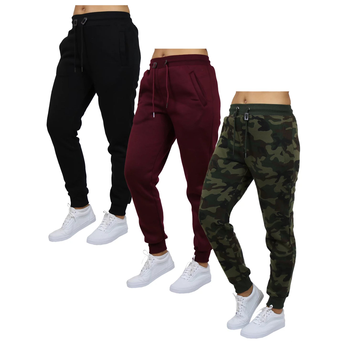 3-Pack Women's Fleece & French Terry Oversized Loose-Fit Jogger Sweatpants