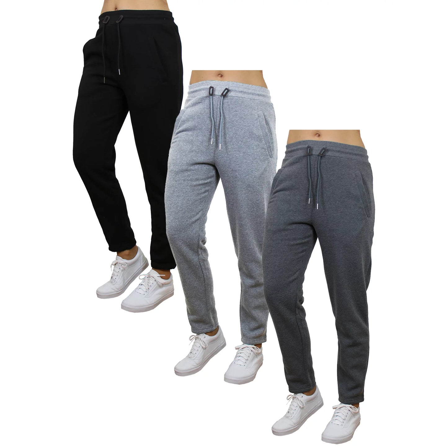 3-Pack Women's Fleece & French Terry Oversized Loose-Fit Jogger Sweatpants