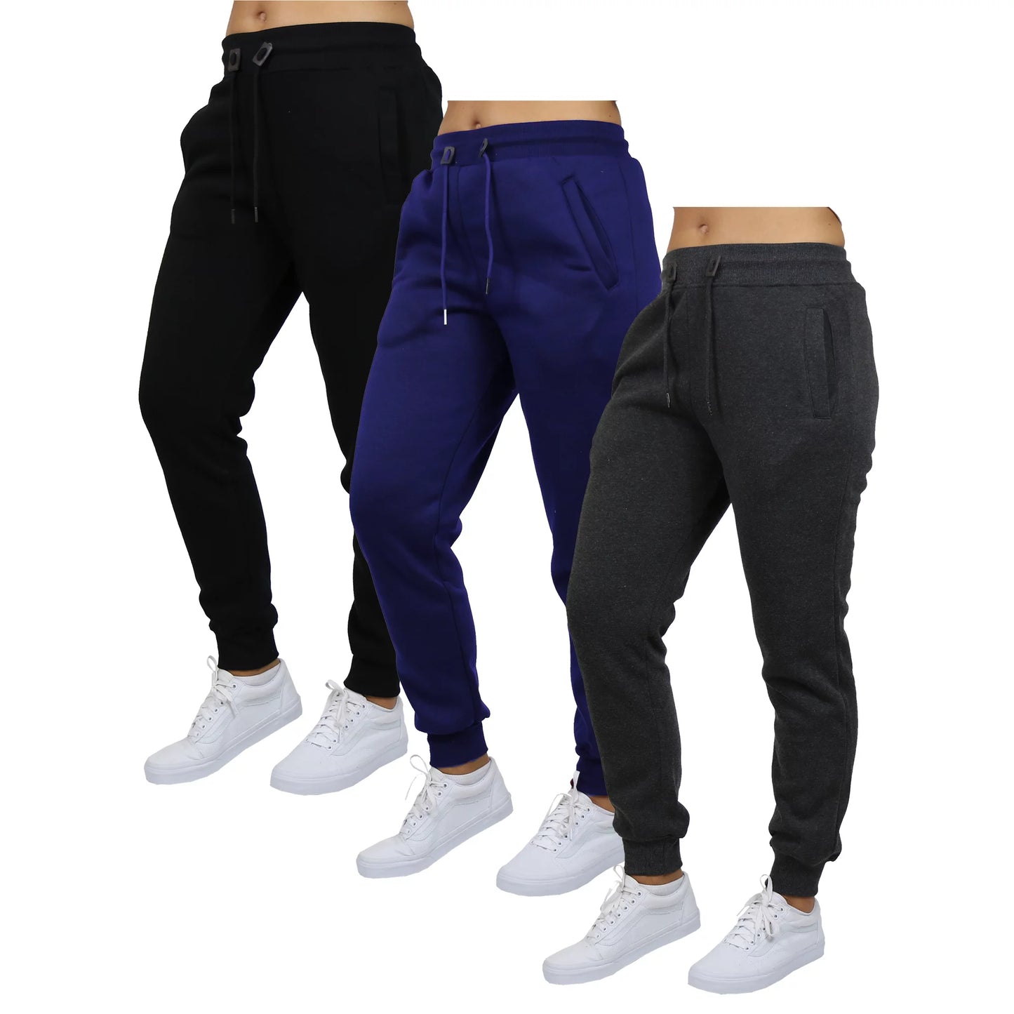 3-Pack Women's Fleece & French Terry Oversized Loose-Fit Jogger Sweatpants