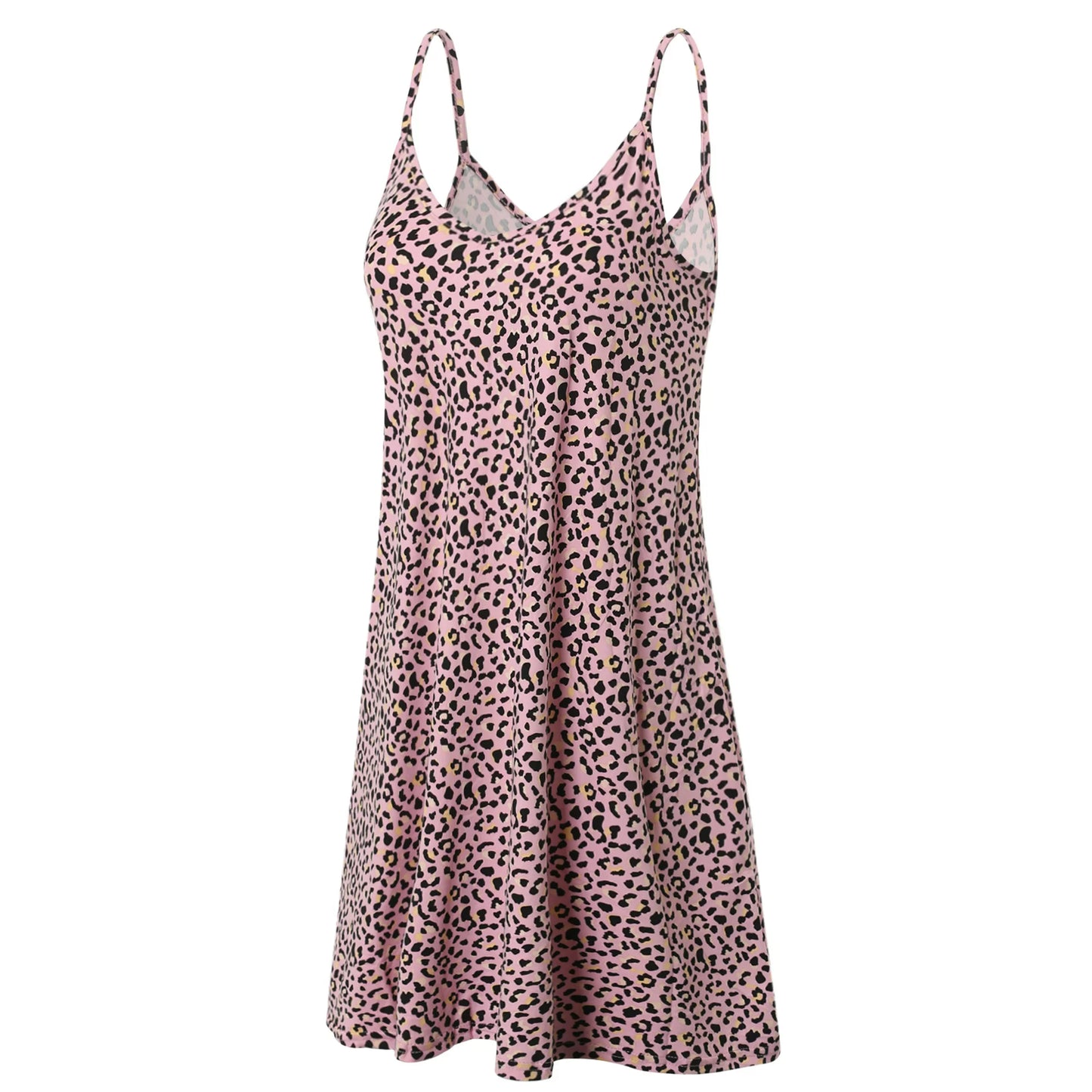 Doublju Women's Casual Spaghetti Loose Swing Slip Dress